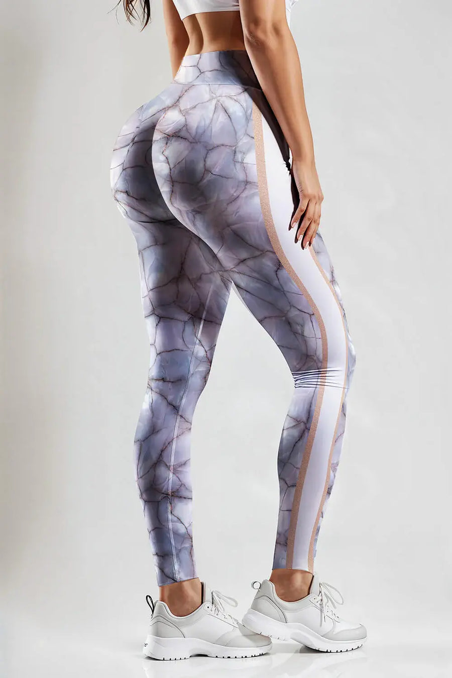 Rose Marble, custom printed leggings
